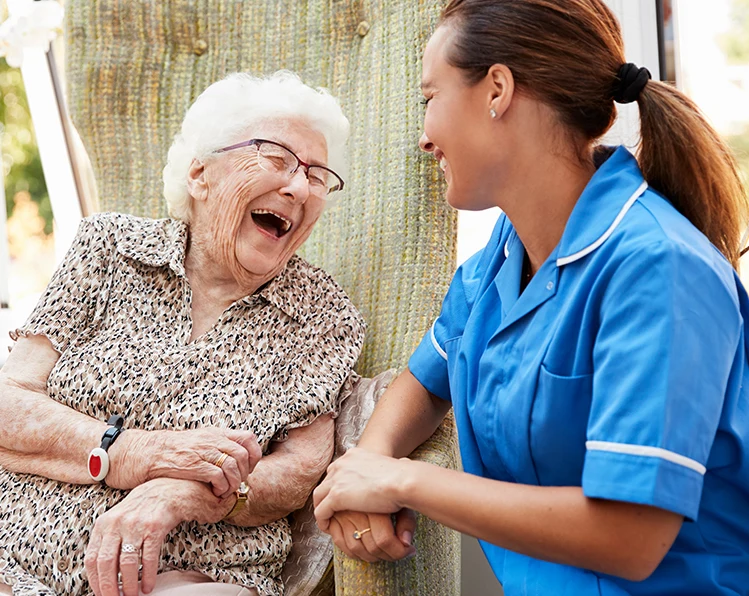 Nurse Practioner and elderly woman